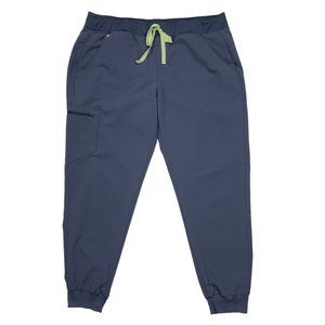 Figs Zamora Jogger Scrub Pants XL Blue Pockets Pull On Medical Academia Uniform